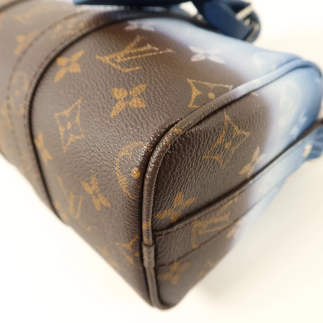 LOUIS VUITTON Keepall M28026 兩用包 塗層帆布 藍色 / 棕色 / Blue/White/Brown 塗層帆布 中古品A - 縮圖 12