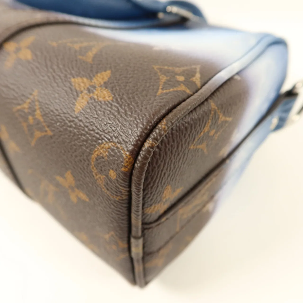 LOUIS VUITTON Keepall M28026 兩用包 塗層帆布 藍色 / 棕色 / Blue/White/Brown 塗層帆布 中古品A - 縮圖 14