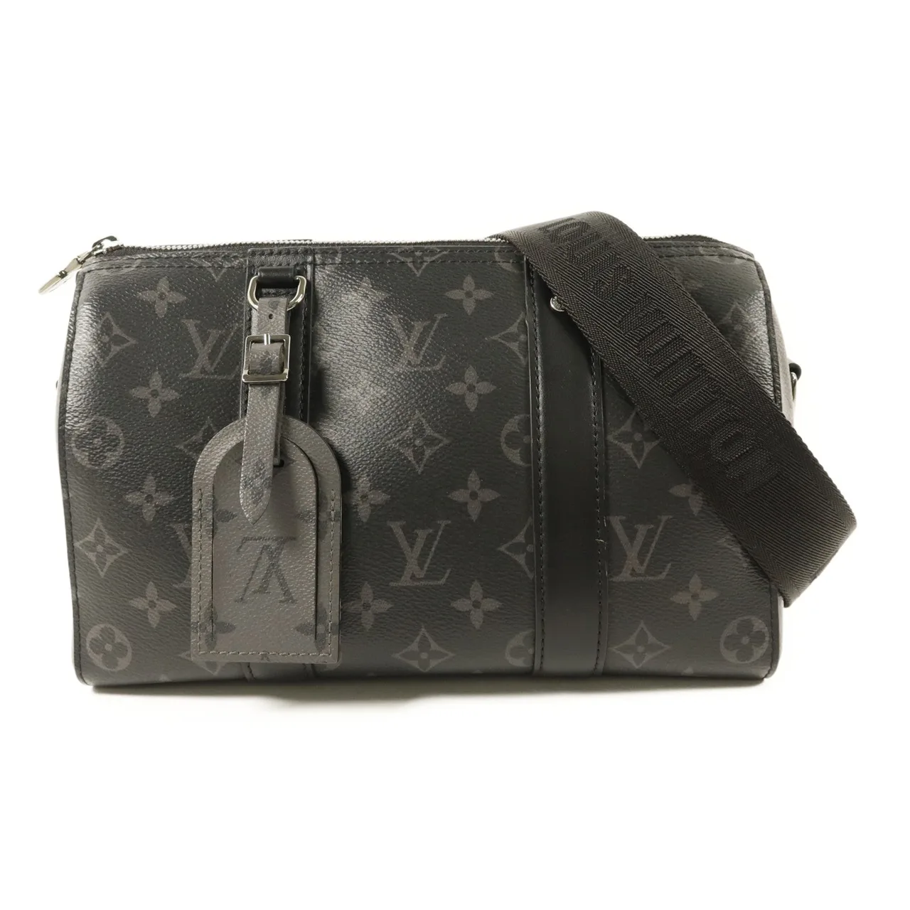 LOUIS VUITTON Keepall M45936 肩背包 塗層帆布 黑色
