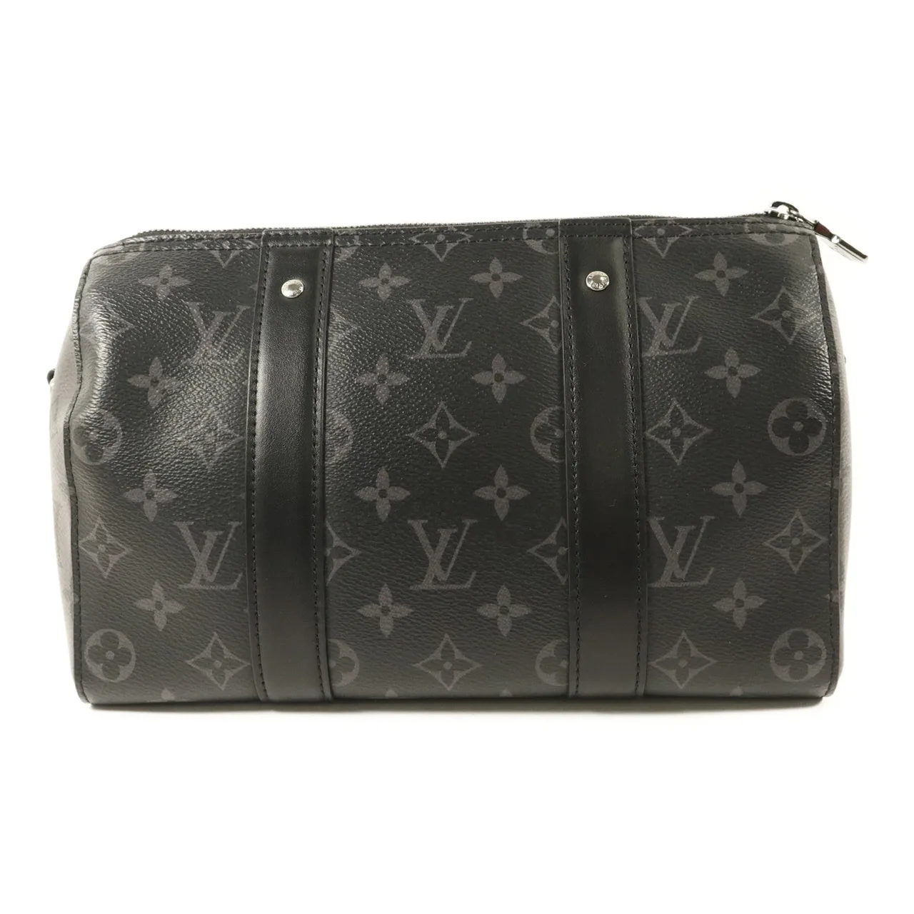 LOUIS VUITTON Keepall M45936 肩背包 塗層帆布 黑色 塗層帆布 中古品A - 縮圖 2