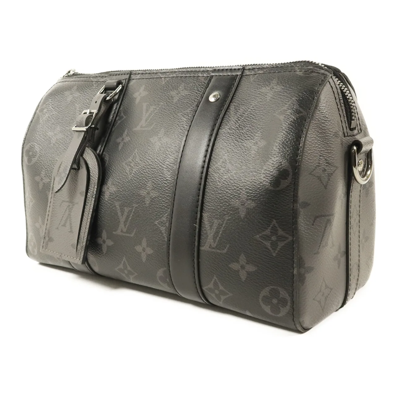 LOUIS VUITTON Keepall M45936 肩背包 塗層帆布 黑色 塗層帆布 中古品A - 縮圖 3