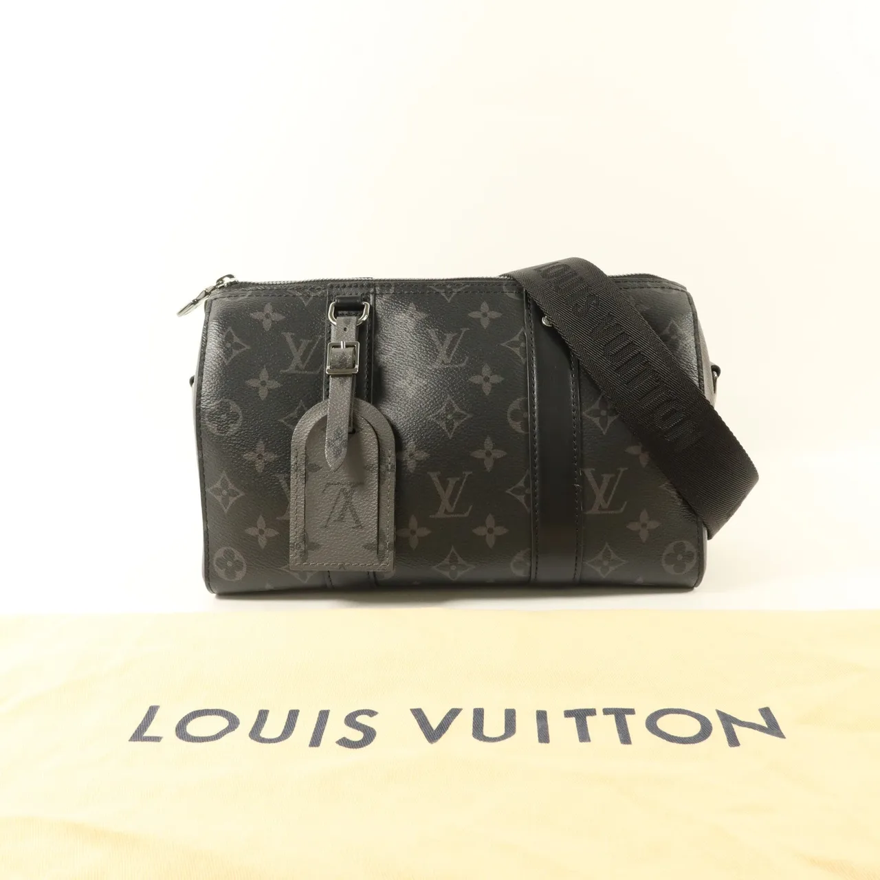 LOUIS VUITTON Keepall M45936 肩背包 塗層帆布 黑色 塗層帆布 中古品A - 縮圖 16