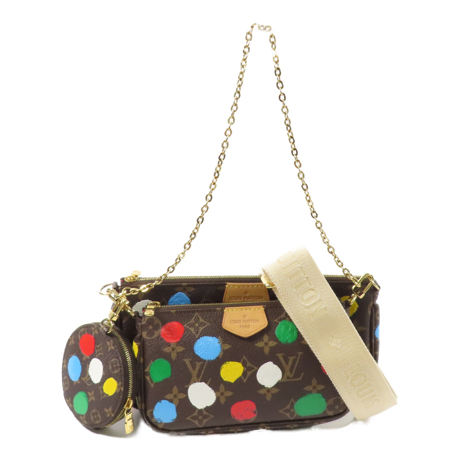LOUIS VUITTON Multi Pochette M46385 兩用包 塗層帆布