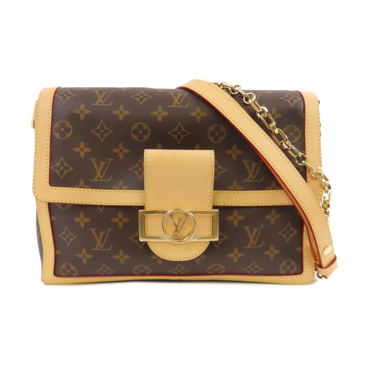 LOUIS VUITTON Dauphine M47149 2-Way Bag Coated Canvas 棕色