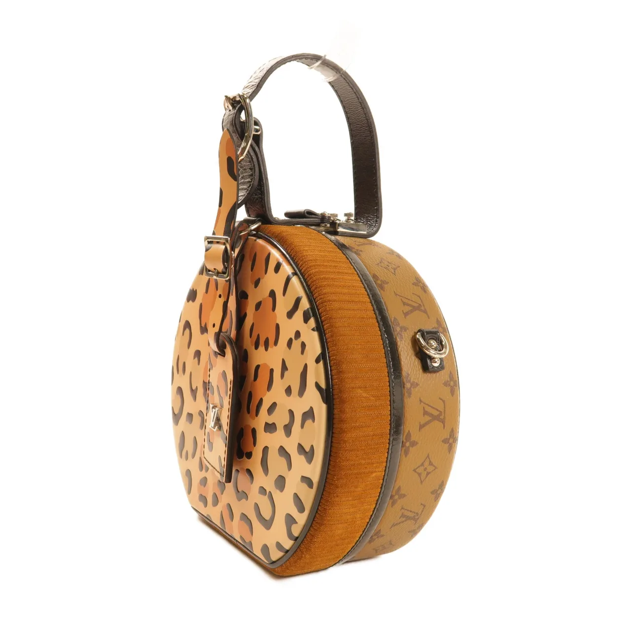 LOUIS VUITTON Petite Boite Chapeau M51481 兩用包 塗層帆布 黑色 / Leopard print 塗層帆布 中古品A - 縮圖 3