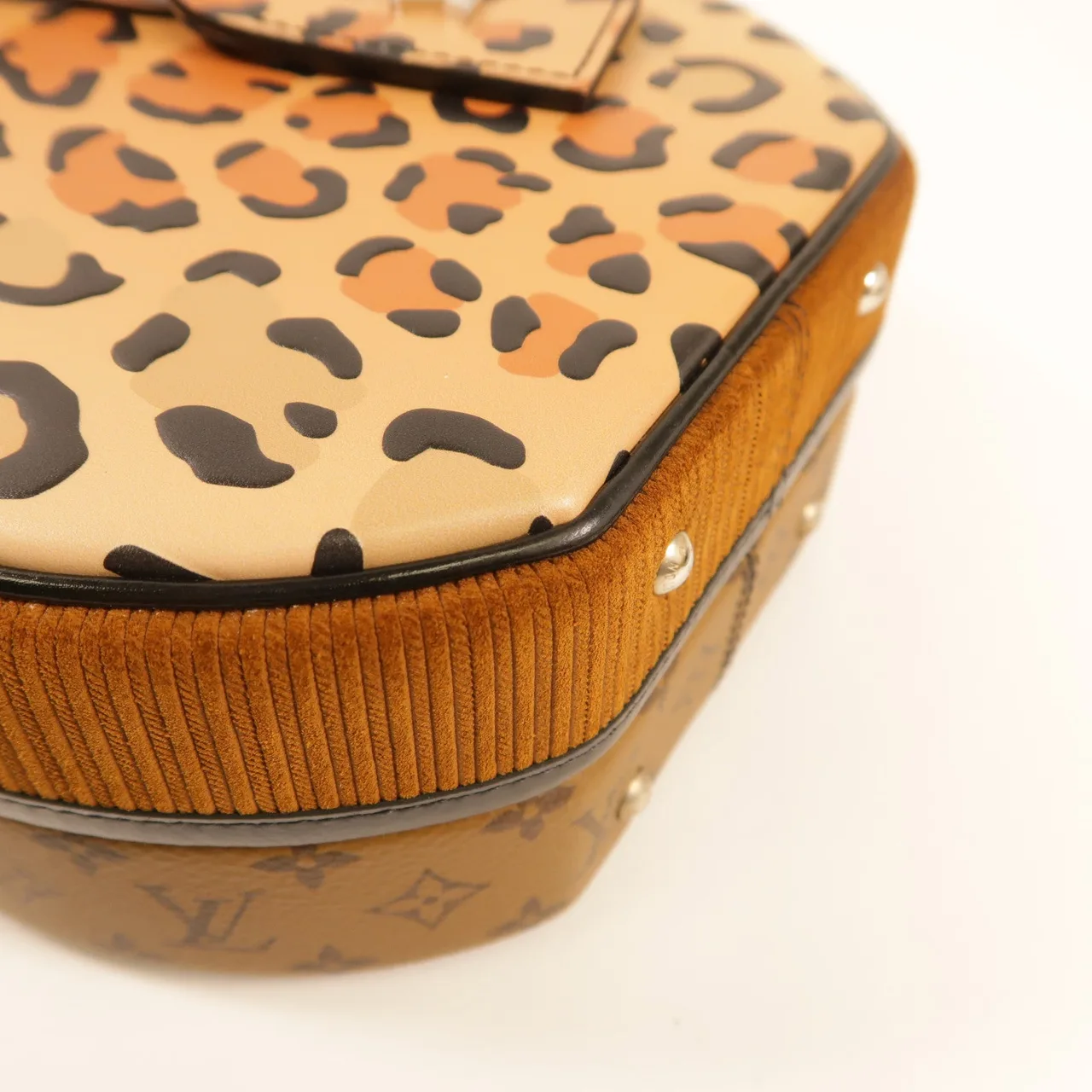 LOUIS VUITTON Petite Boite Chapeau M51481 兩用包 塗層帆布 黑色 / Leopard print 塗層帆布 中古品A - 縮圖 9