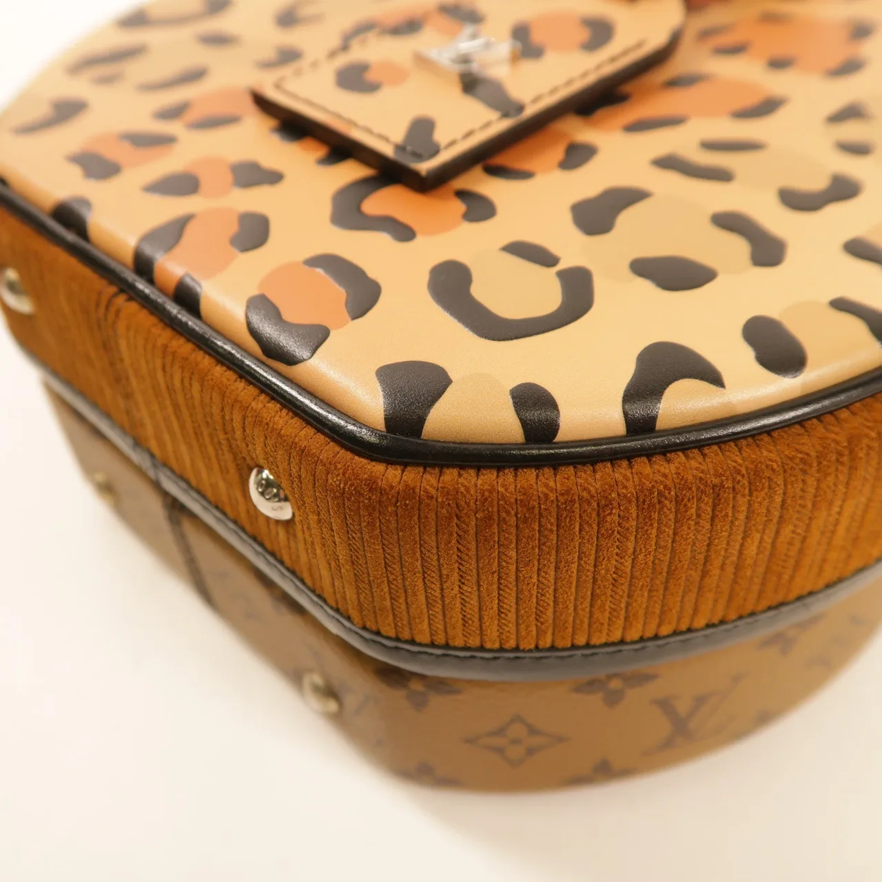LOUIS VUITTON Petite Boite Chapeau M51481 兩用包 塗層帆布 黑色 / Leopard print 塗層帆布 中古品A - 縮圖 10
