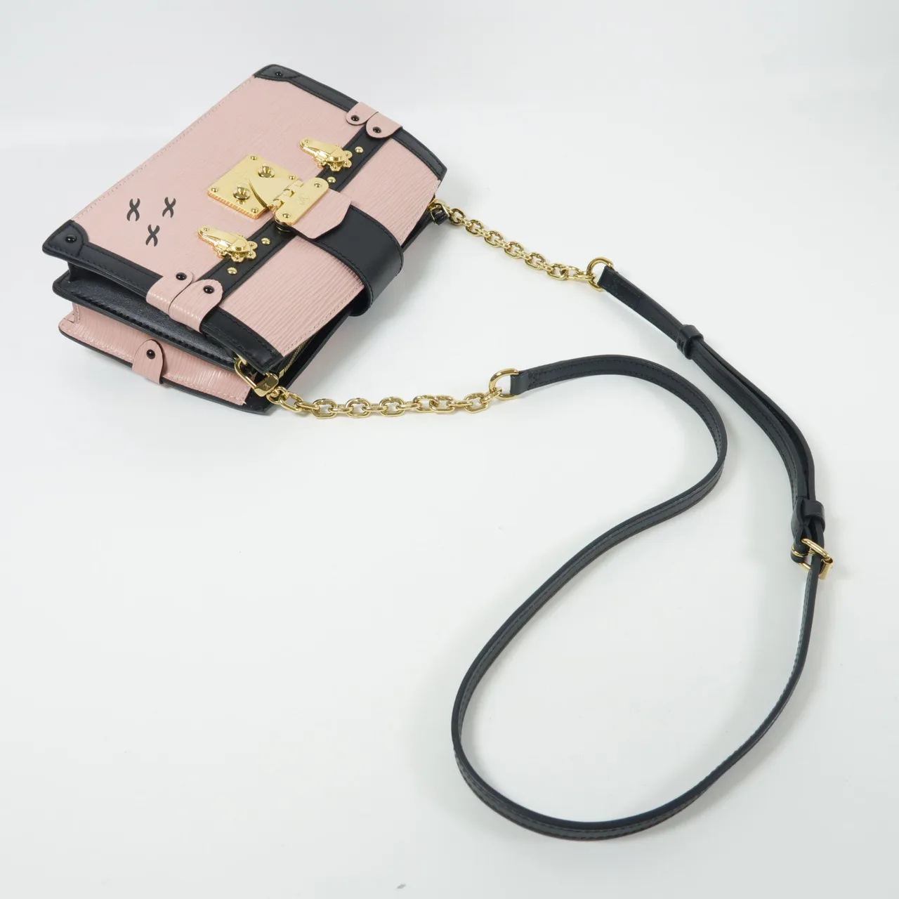 LOUIS VUITTON Trunk M51698 肩背包 牛皮 粉色 / 黑色 牛皮 中古品A - 縮圖 10