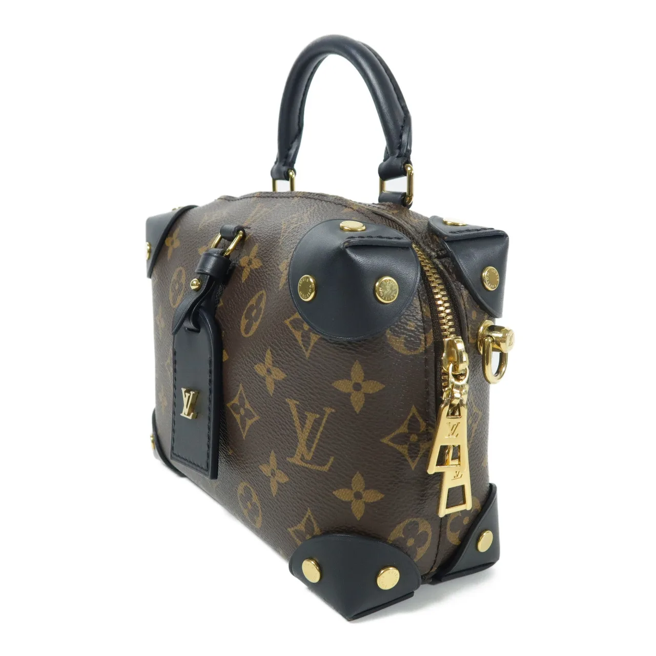 LOUIS VUITTON Petite Malle Souple M45571 兩用包 塗層帆布 棕色   / 黑色 塗層帆布 中古品B - 縮圖 3