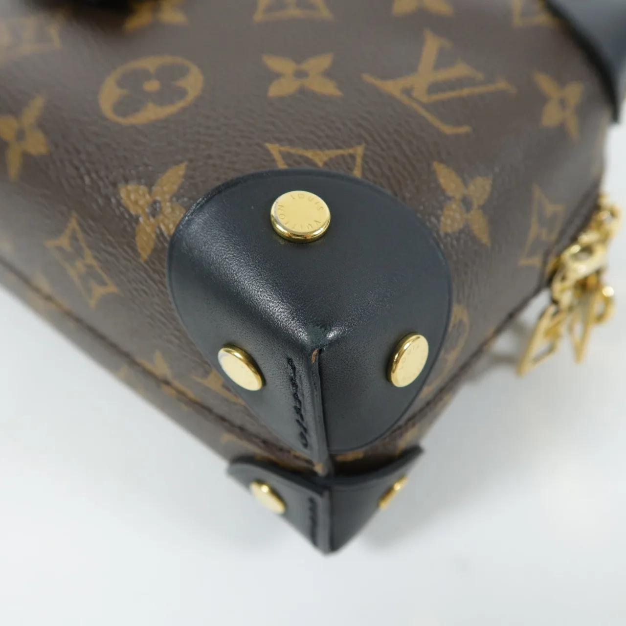 LOUIS VUITTON Petite Malle Souple M45571 兩用包 塗層帆布 棕色   / 黑色 塗層帆布 中古品B - 縮圖 6