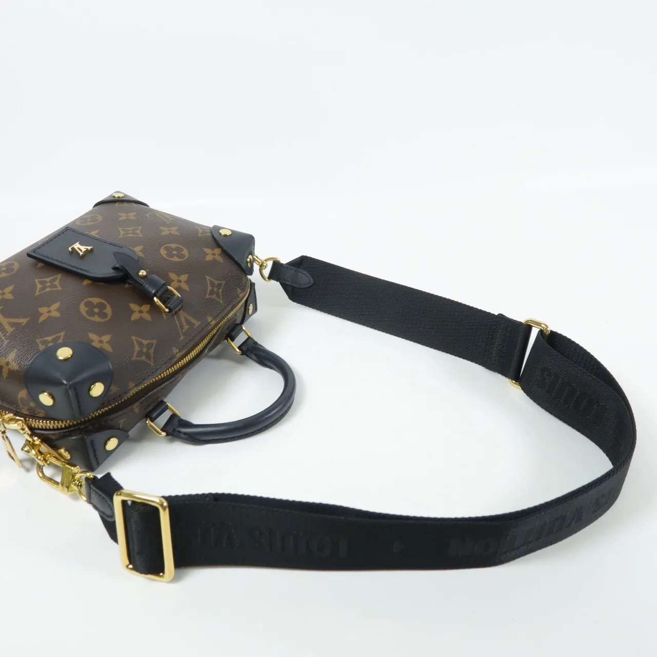 LOUIS VUITTON Petite Malle Souple M45571 兩用包 塗層帆布 棕色   / 黑色 塗層帆布 中古品B - 縮圖 10