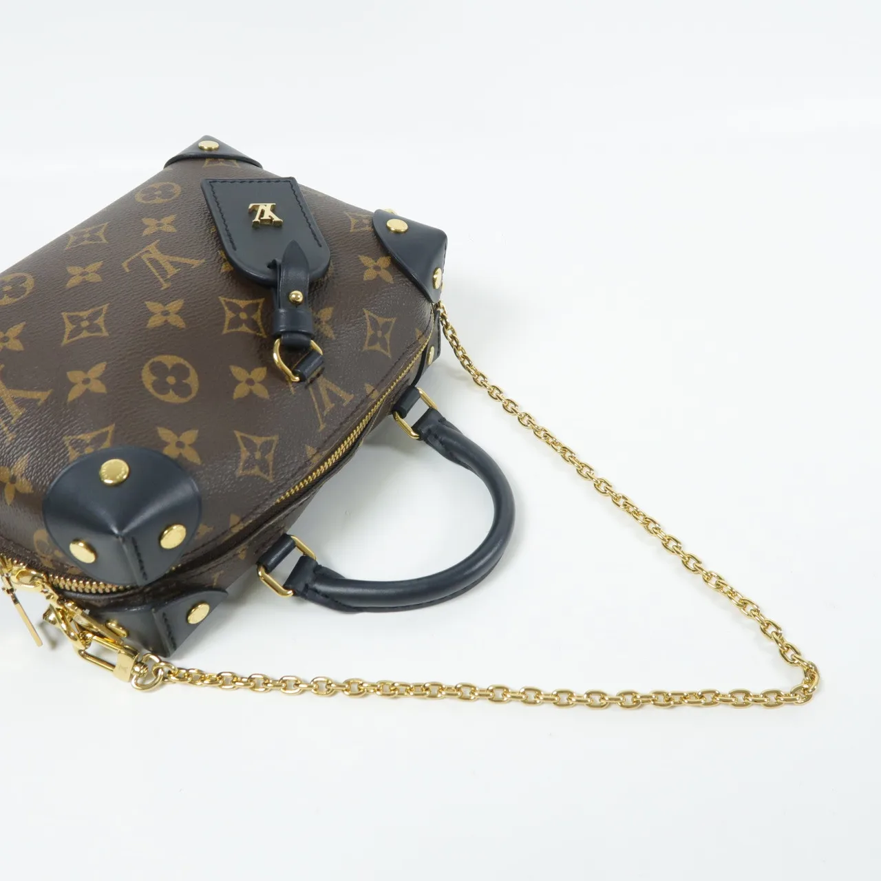 LOUIS VUITTON Petite Malle Souple M45571 兩用包 塗層帆布 棕色   / 黑色 塗層帆布 中古品B - 縮圖 11