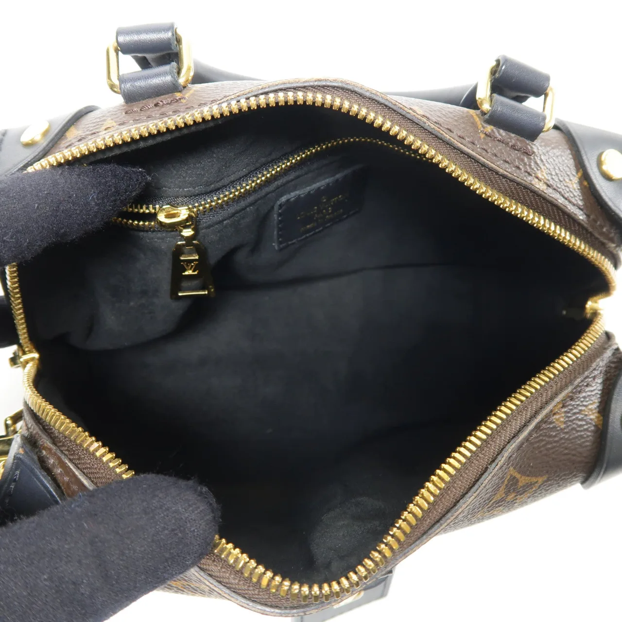 LOUIS VUITTON Petite Malle Souple M45571 兩用包 塗層帆布 棕色   / 黑色 塗層帆布 中古品B - 縮圖 13