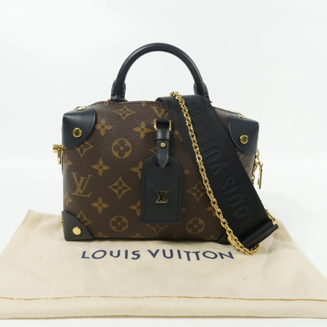 LOUIS VUITTON Petite Malle Souple M45571 兩用包 塗層帆布 棕色   / 黑色 塗層帆布 中古品B - 縮圖 14