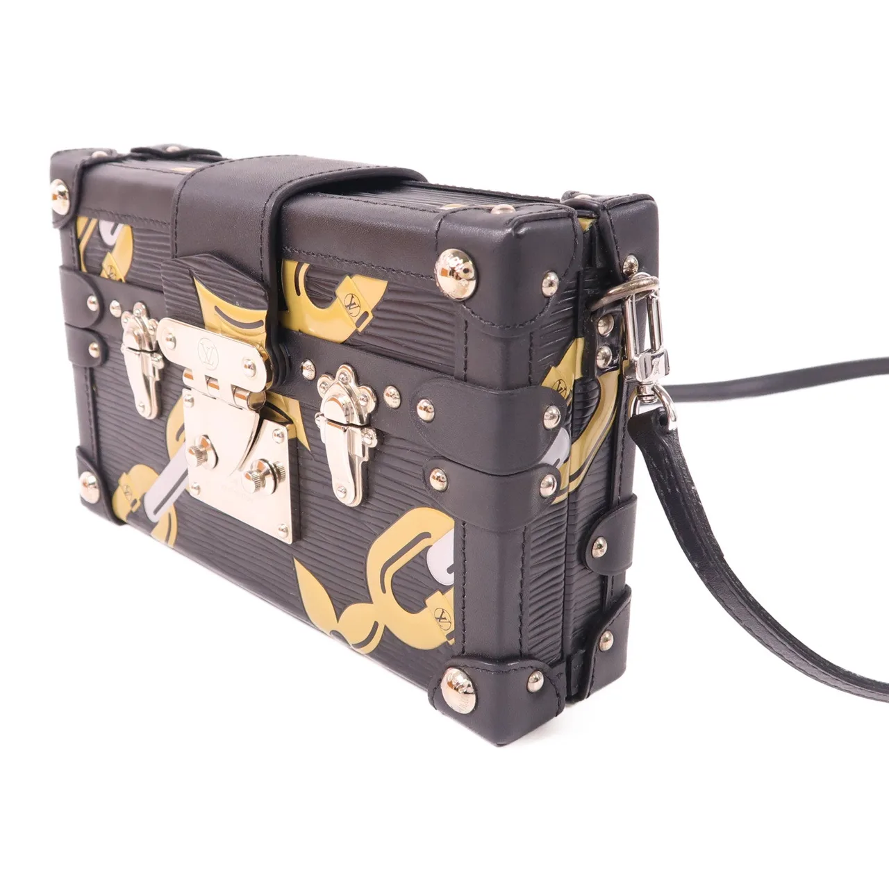 LOUIS VUITTON Petite Malle 肩背包 牛皮 黑色 牛皮 中古品A - 縮圖 3