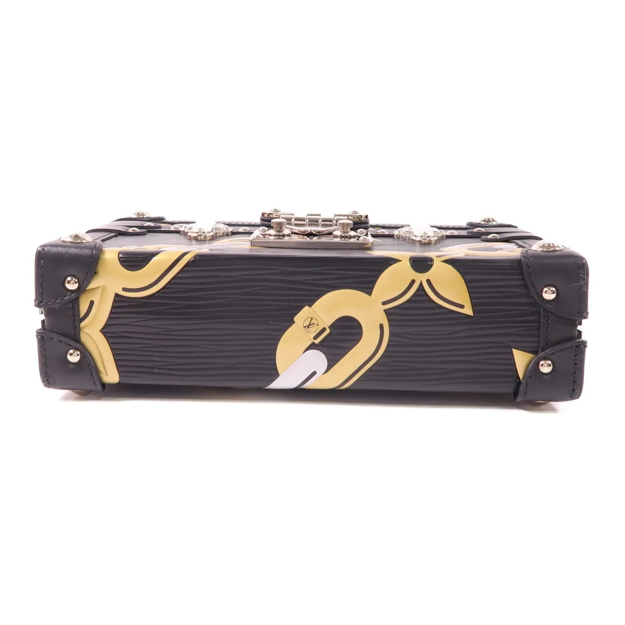 LOUIS VUITTON Petite Malle 肩背包 牛皮 黑色 牛皮 中古品A - 縮圖 4