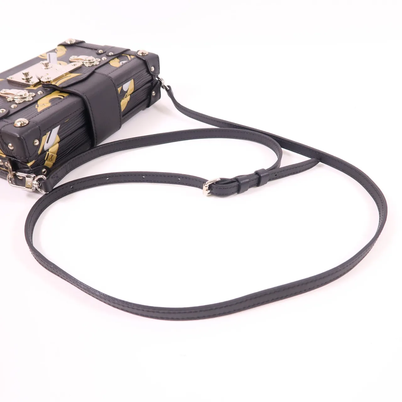 LOUIS VUITTON Petite Malle 肩背包 牛皮 黑色 牛皮 中古品A - 縮圖 7