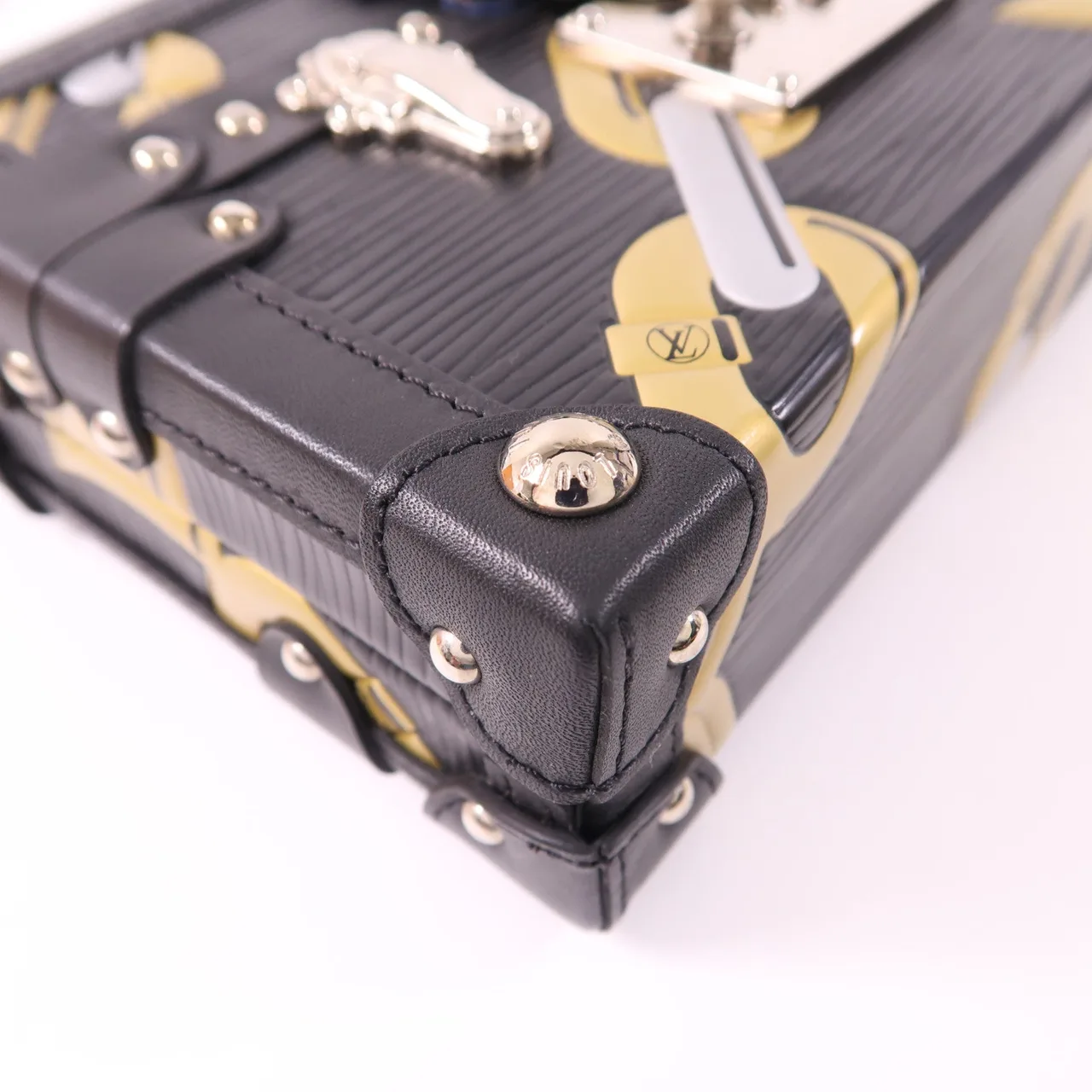 LOUIS VUITTON Petite Malle 肩背包 牛皮 黑色 牛皮 中古品A - 縮圖 9