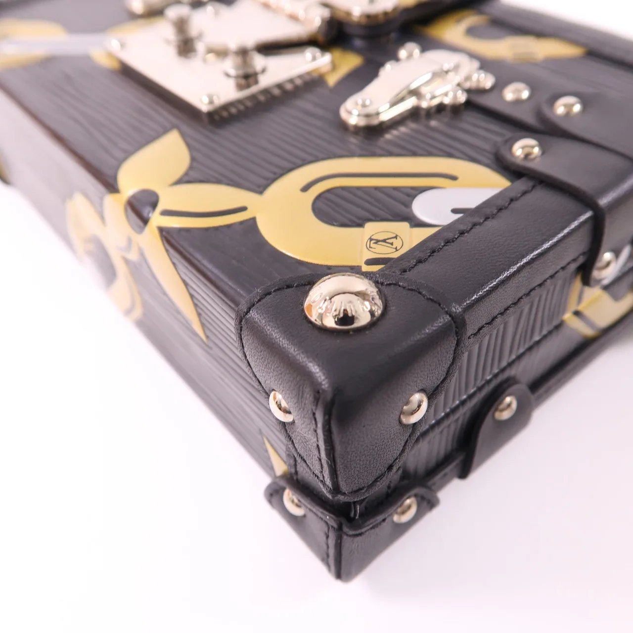 LOUIS VUITTON Petite Malle 肩背包 牛皮 黑色 牛皮 中古品A - 縮圖 10