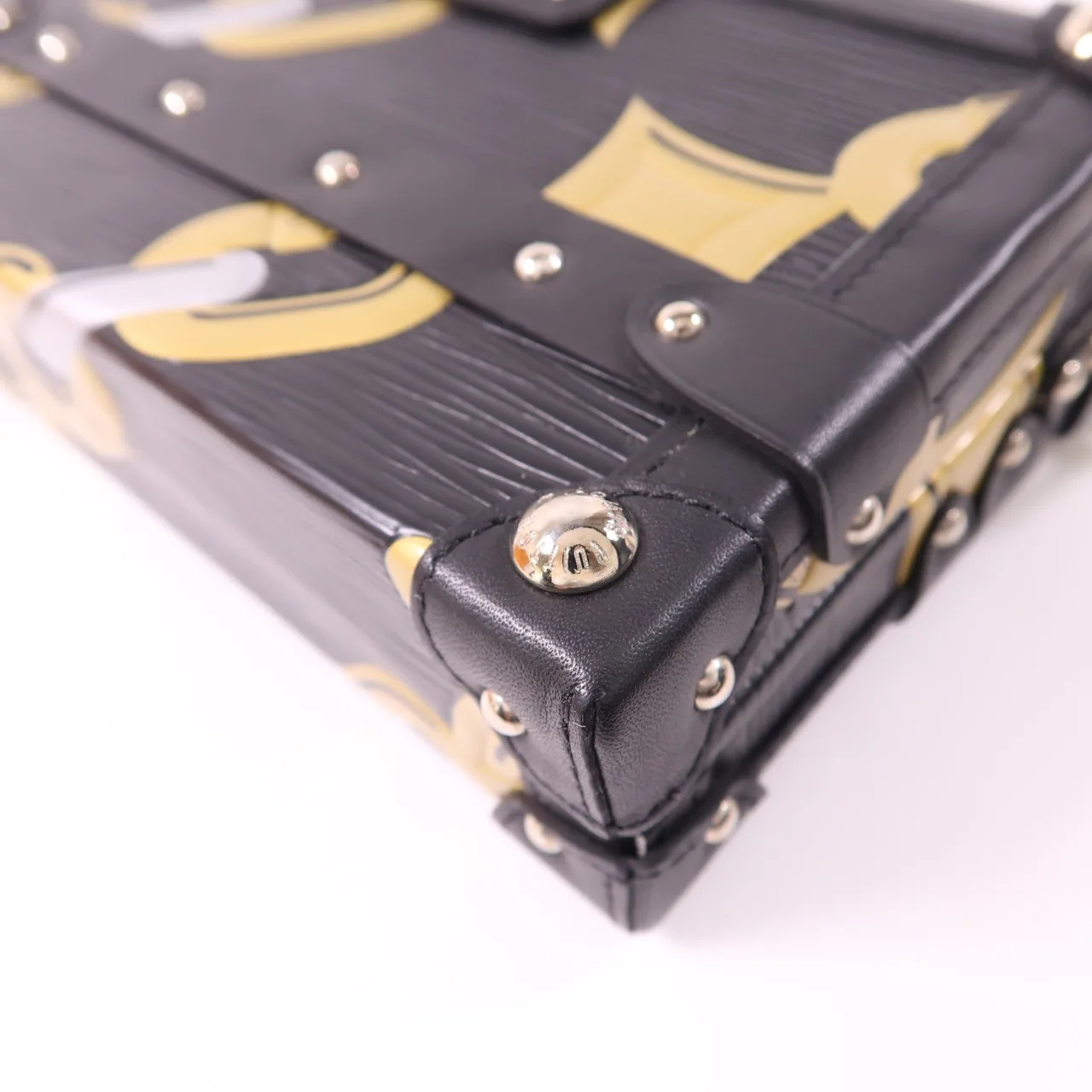 LOUIS VUITTON Petite Malle 肩背包 牛皮 黑色 牛皮 中古品A - 縮圖 12