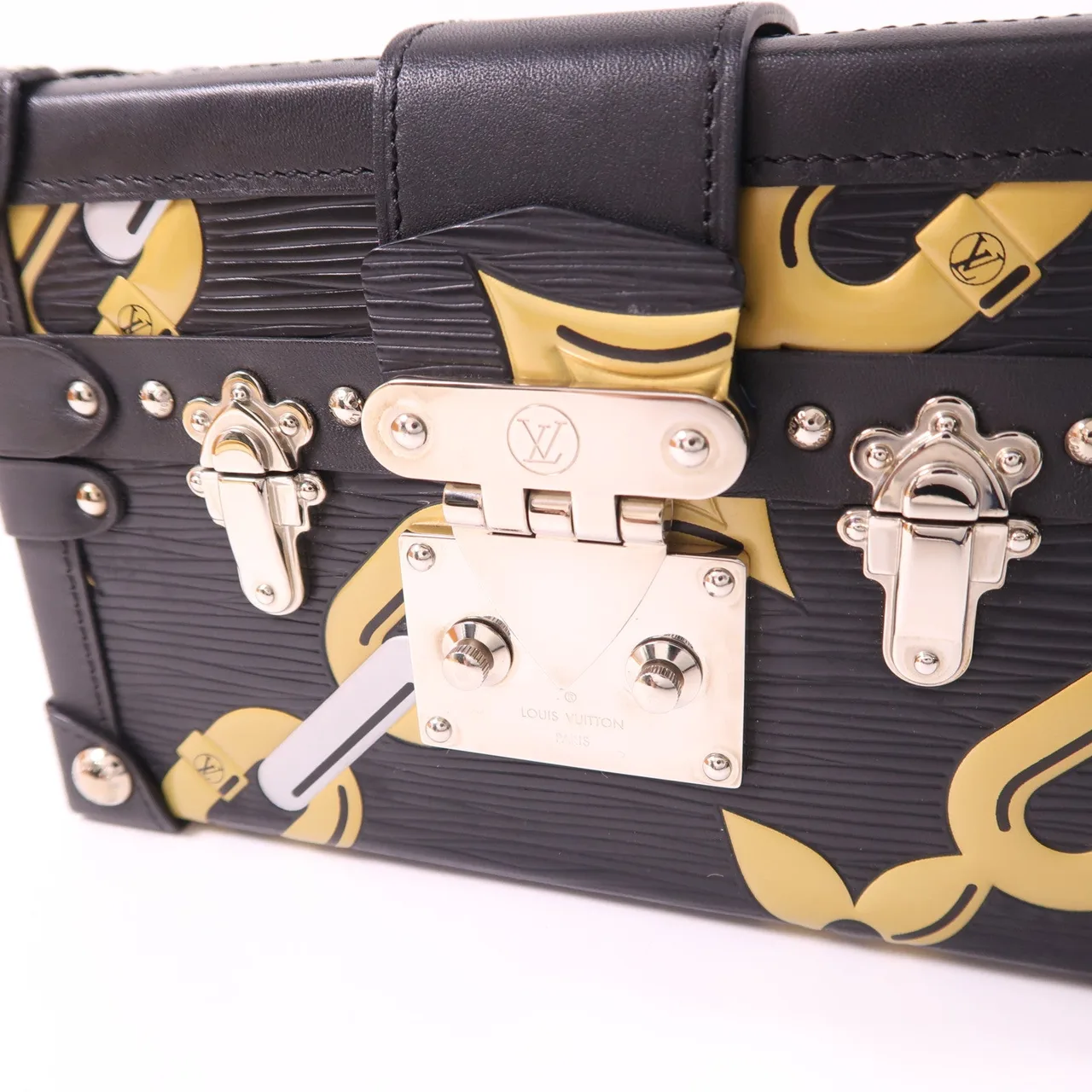 LOUIS VUITTON Petite Malle 肩背包 牛皮 黑色 牛皮 中古品A - 縮圖 13