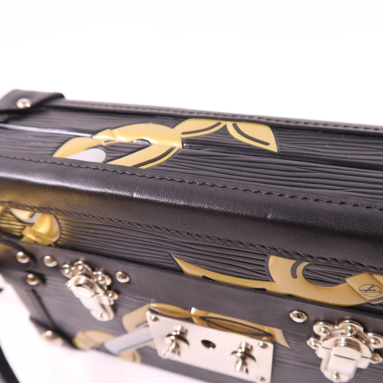 LOUIS VUITTON Petite Malle 肩背包 牛皮 黑色 牛皮 中古品A - 縮圖 16