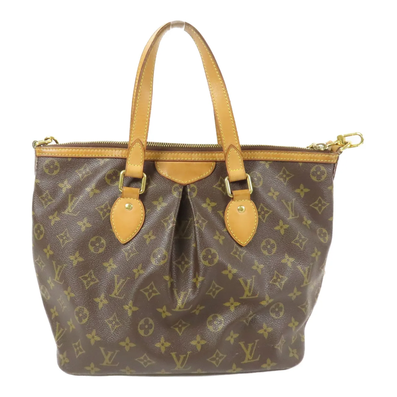 LOUIS VUITTON Palermo M40145 兩用包 塗層帆布 棕色 塗層帆布 中古品B - 縮圖 2