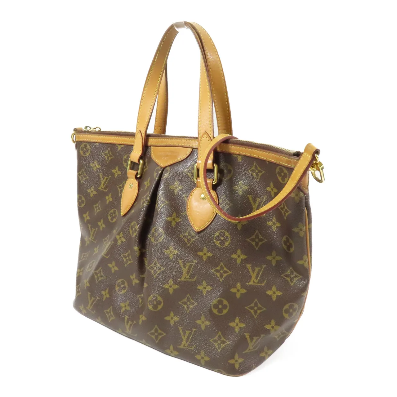 LOUIS VUITTON Palermo M40145 兩用包 塗層帆布 棕色 塗層帆布 中古品B - 縮圖 3
