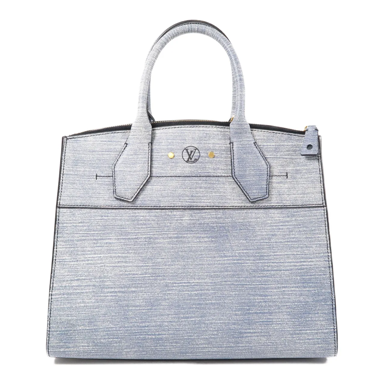 LOUIS VUITTON Steamer 兩用包 皮革 藍色 皮革 中古品A - 縮圖 2