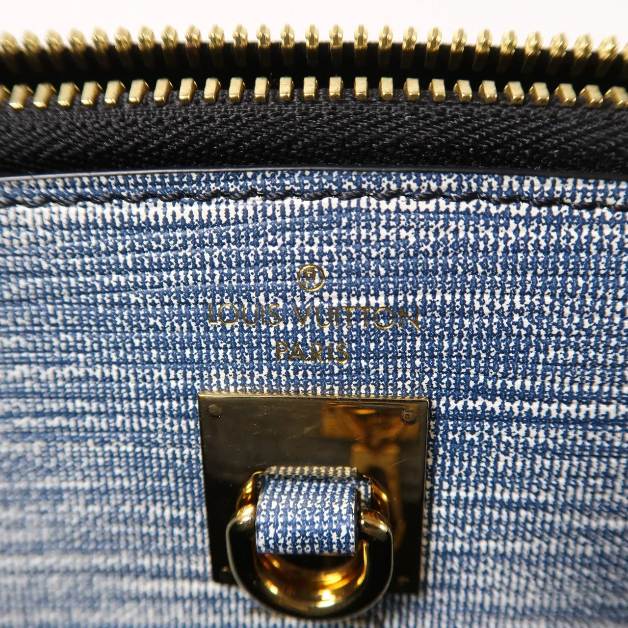 LOUIS VUITTON Steamer 兩用包 皮革 藍色 皮革 中古品A - 縮圖 6