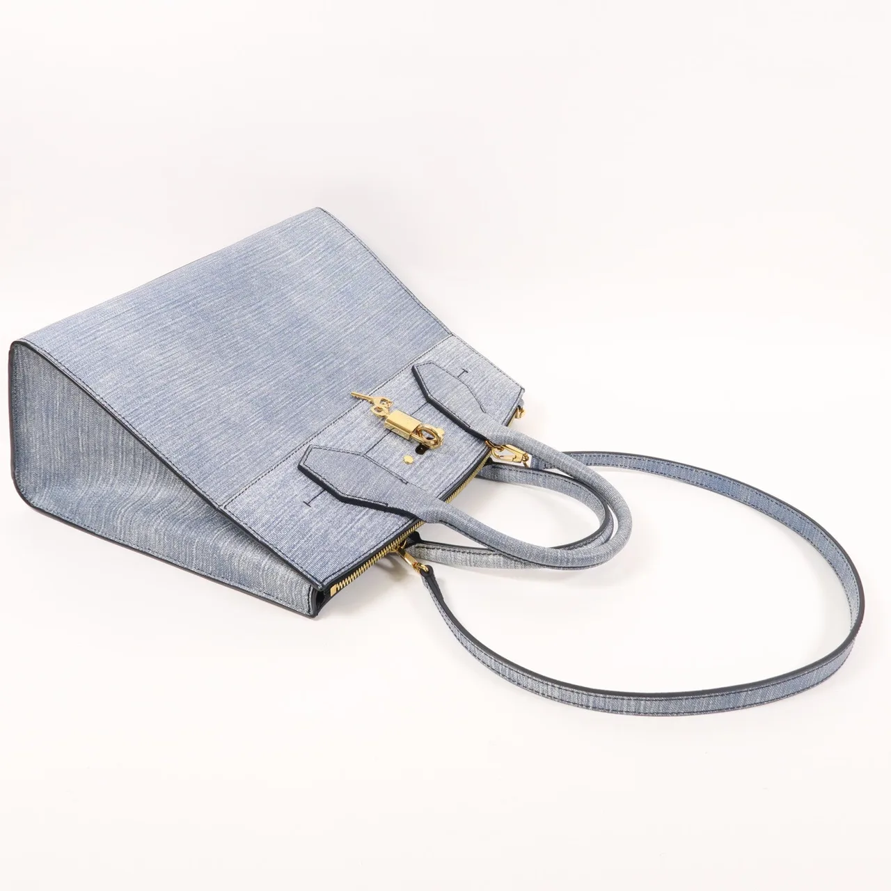 LOUIS VUITTON Steamer 兩用包 皮革 藍色 皮革 中古品A - 縮圖 8