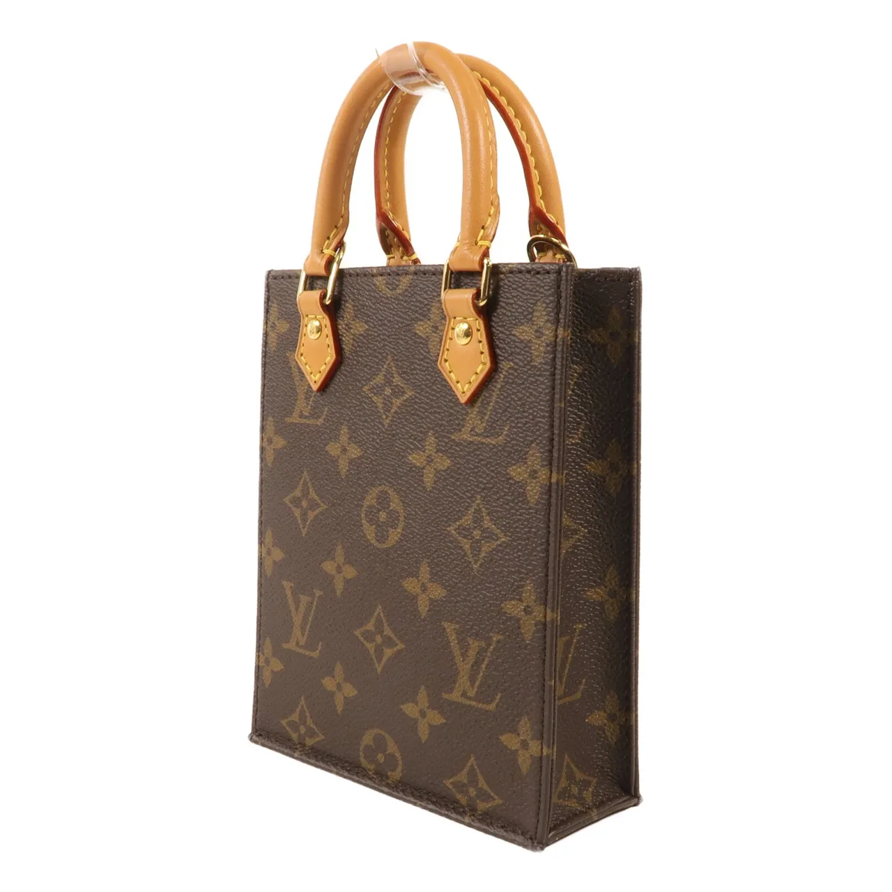 LOUIS VUITTON Petit Sac Plat M69442 兩用包 塗層帆布 棕色 塗層帆布 中古品A - 縮圖 3