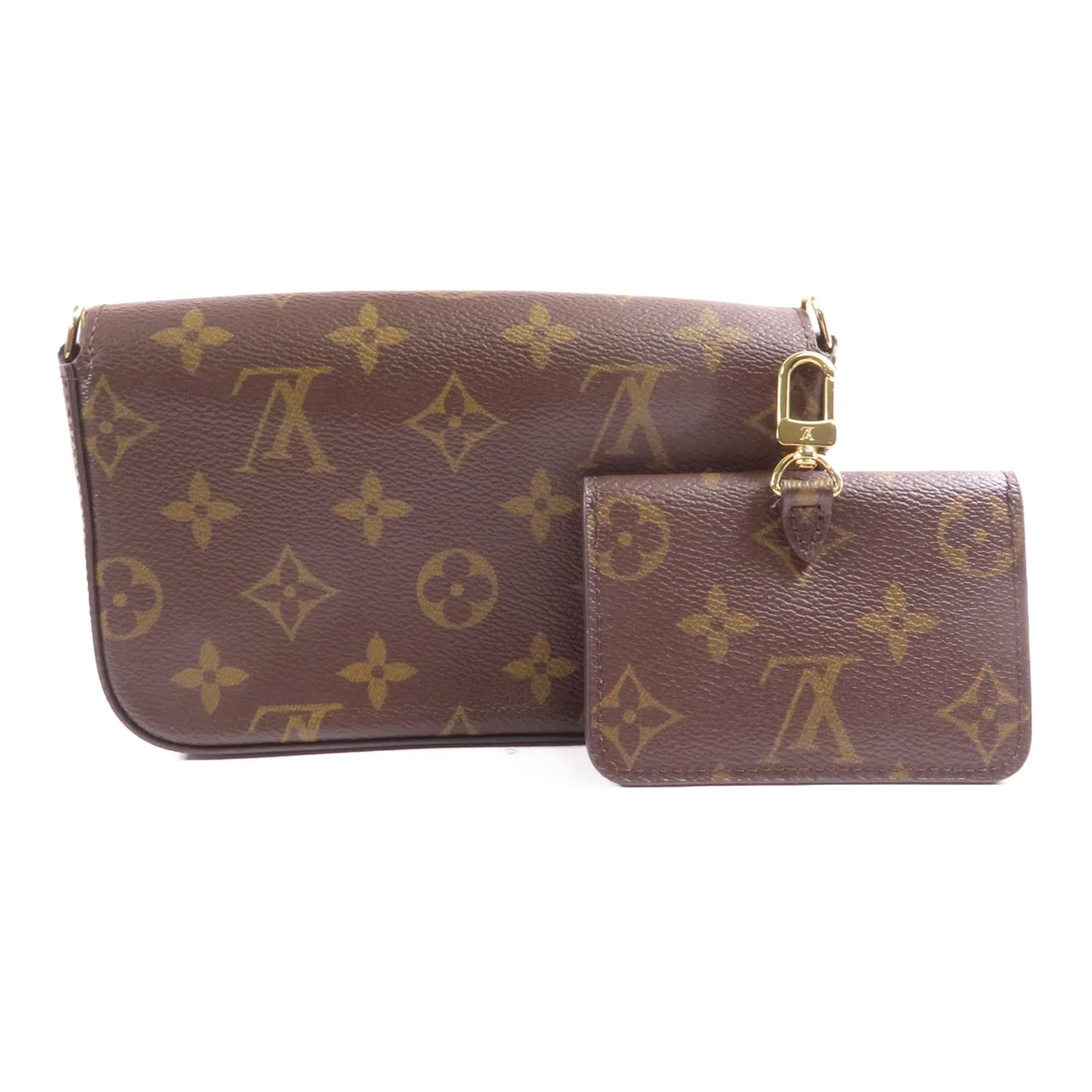 LOUIS VUITTON Felicie M80091 肩背包 塗層帆布 棕色 / 綠色 塗層帆布 中古品A - 縮圖 2