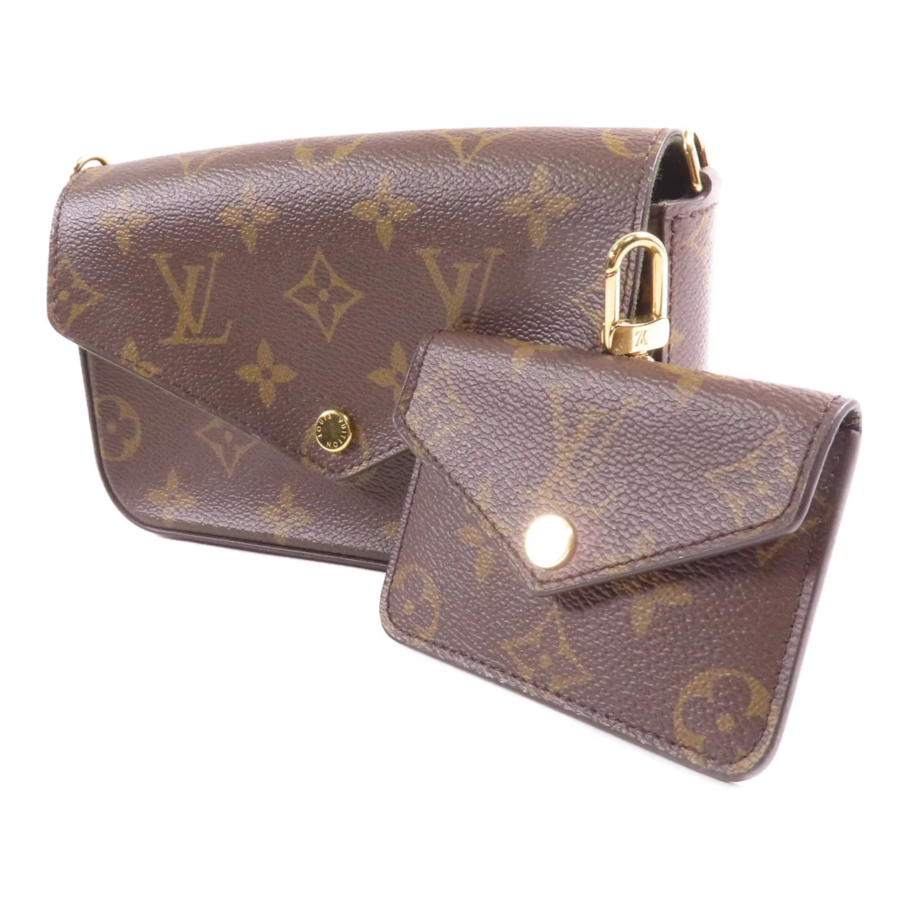 LOUIS VUITTON Felicie M80091 肩背包 塗層帆布 棕色 / 綠色 塗層帆布 中古品A - 縮圖 3