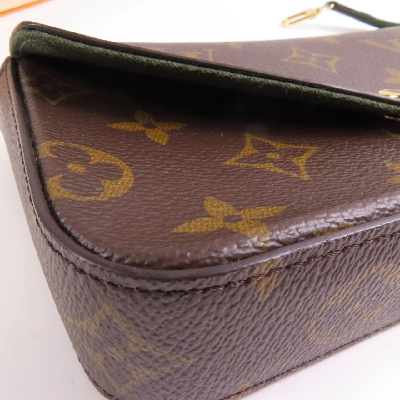 LOUIS VUITTON Felicie M80091 肩背包 塗層帆布 棕色 / 綠色 塗層帆布 中古品A - 縮圖 6