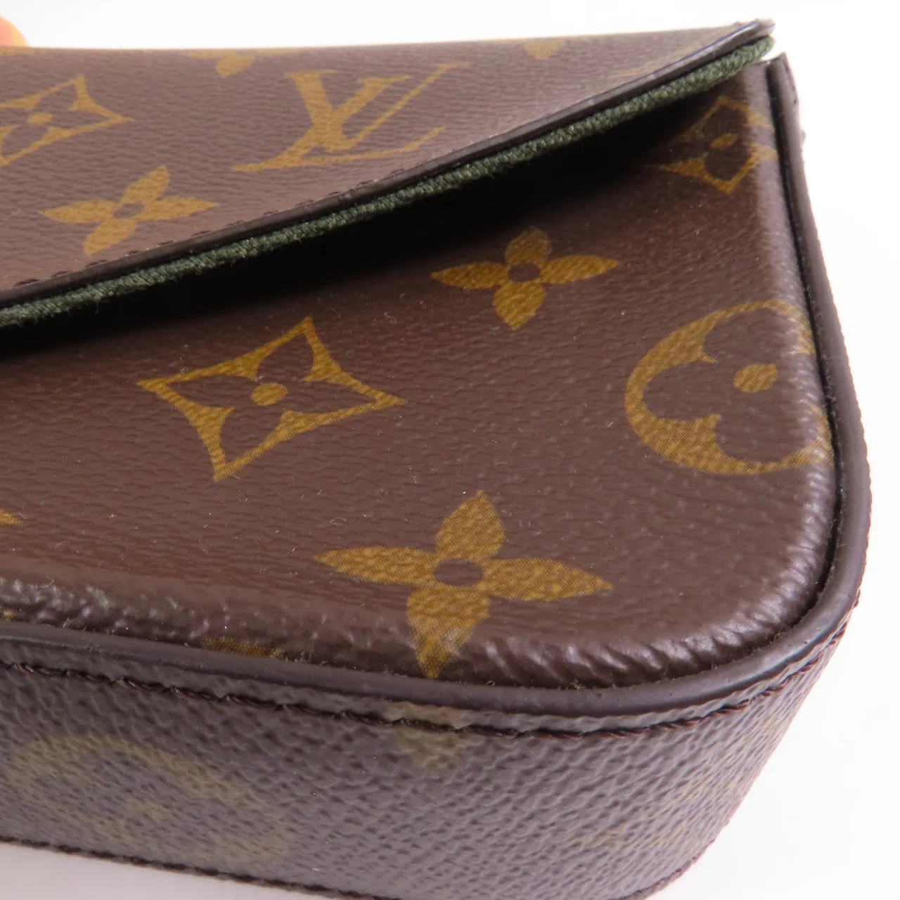 LOUIS VUITTON Felicie M80091 肩背包 塗層帆布 棕色 / 綠色 塗層帆布 中古品A - 縮圖 7
