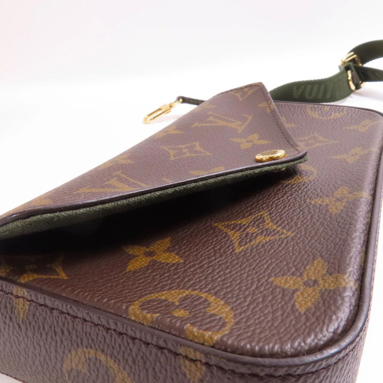 LOUIS VUITTON Felicie M80091 肩背包 塗層帆布 棕色 / 綠色 塗層帆布 中古品A - 縮圖 10