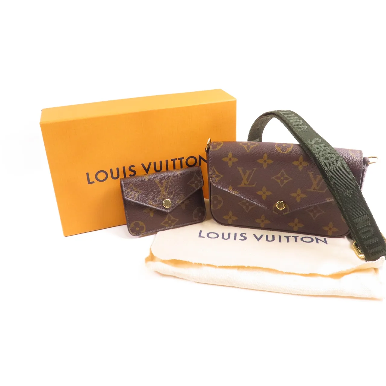 LOUIS VUITTON Felicie M80091 肩背包 塗層帆布 棕色 / 綠色 塗層帆布 中古品A - 縮圖 13