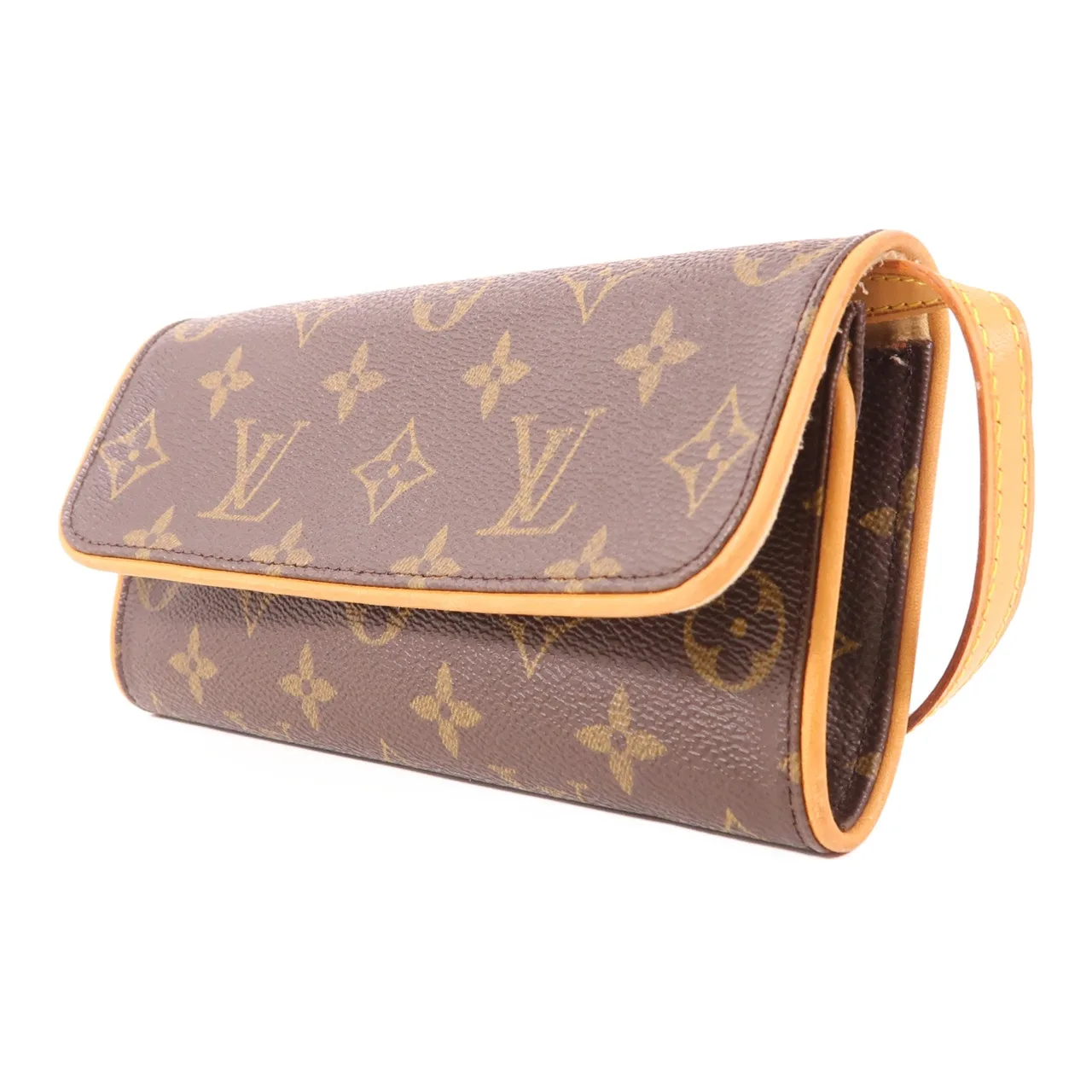 LOUIS VUITTON Pochette Twin M51854 肩背包 塗層帆布 棕色 塗層帆布 中古品A - 縮圖 3