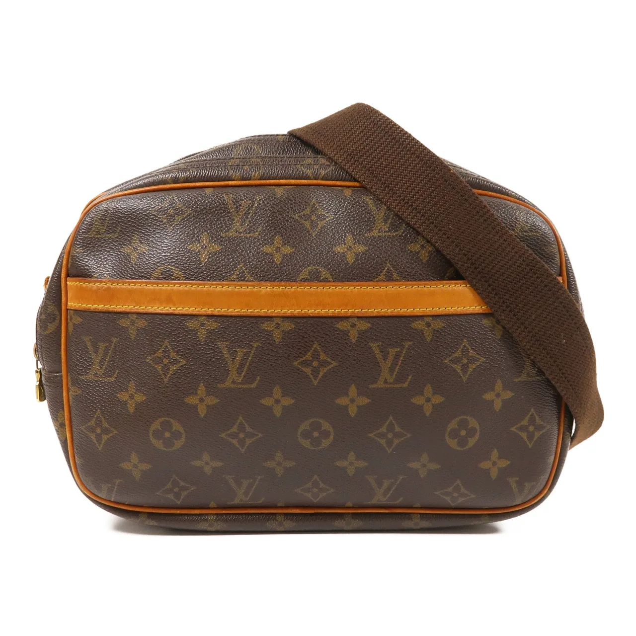 LOUIS VUITTON Reporter M45254 肩背包 塗層帆布 棕色