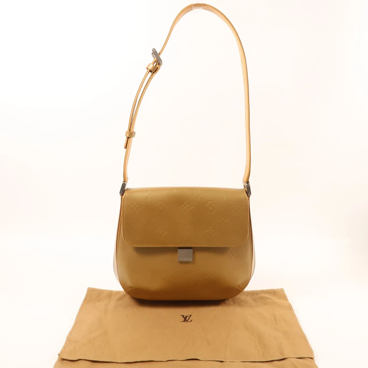 LOUIS VUITTON M55157 肩背包 牛皮 金色 牛皮 中古品A - 縮圖 9