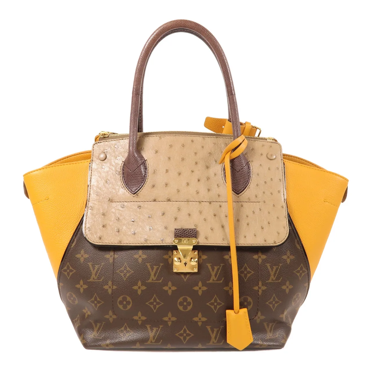 LOUIS VUITTON N91285 手提包 塗層帆布 棕色 / 黃色