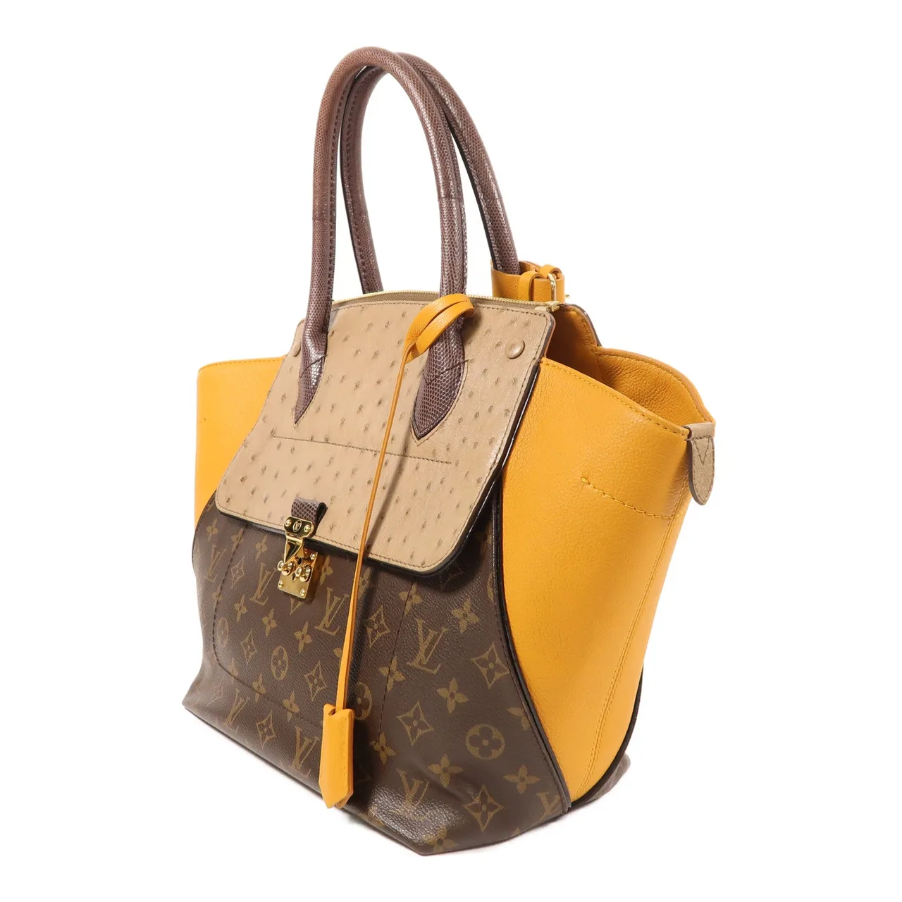 LOUIS VUITTON N91285 手提包 塗層帆布 棕色 / 黃色 塗層帆布 中古品B - 縮圖 3