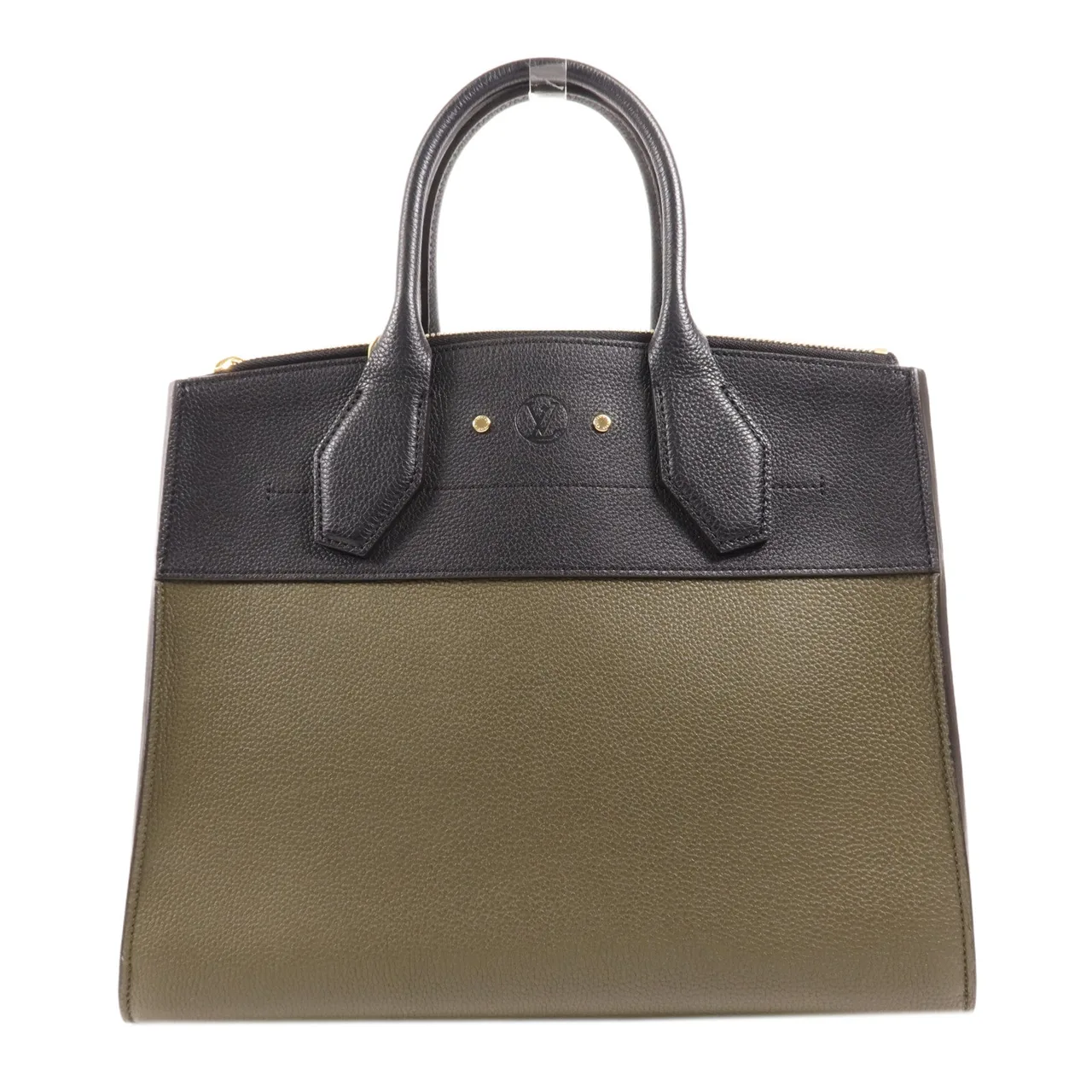 LOUIS VUITTON Steamer M54312 兩用包 牛皮 綠色 / 黑色 / Black/Green 牛皮 中古品B - 縮圖 2