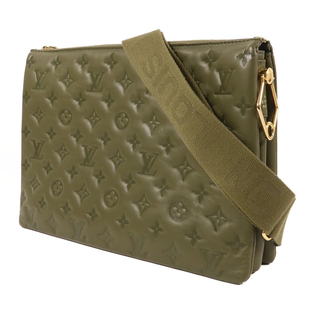 LOUIS VUITTON Coussin M21281 肩背包 羊皮 綠色 / Khaki 羊皮 中古品B - 縮圖 3