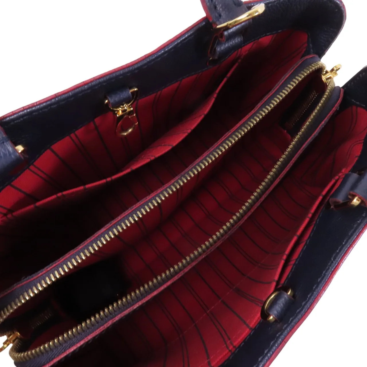 LOUIS VUITTON Montaigne M42747 手提包 牛皮 海軍藍 / 紅色 / Navy 牛皮 中古品B - 縮圖 5