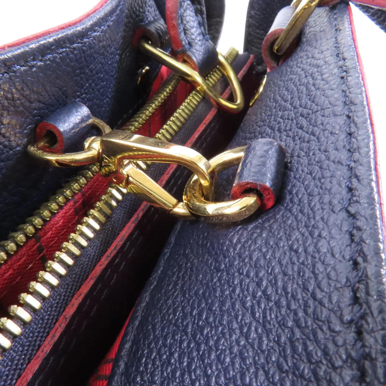 LOUIS VUITTON Montaigne M42747 手提包 牛皮 海軍藍 / 紅色 / Navy 牛皮 中古品B - 縮圖 9