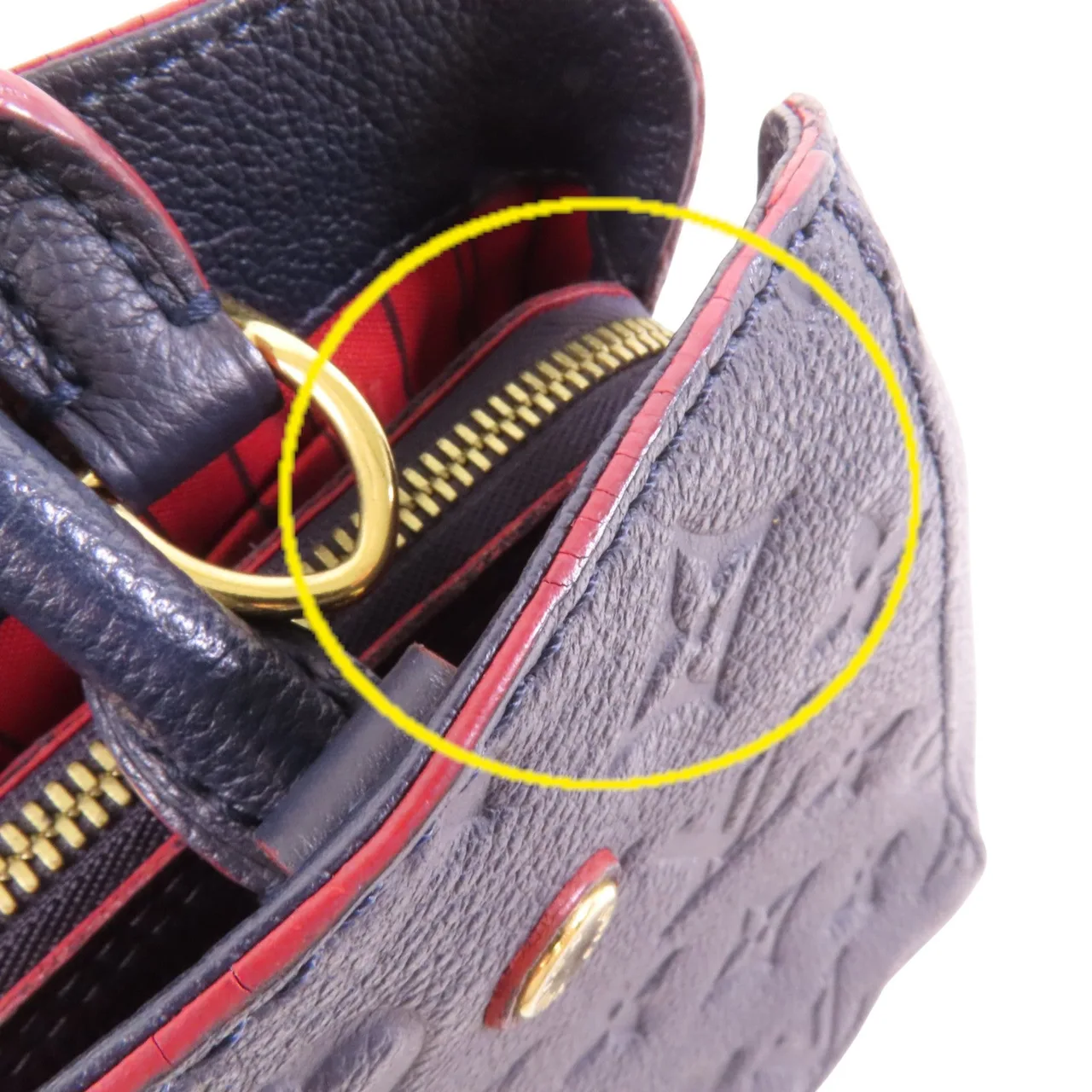 LOUIS VUITTON Montaigne M42747 手提包 牛皮 海軍藍 / 紅色 / Navy 牛皮 中古品B - 縮圖 19