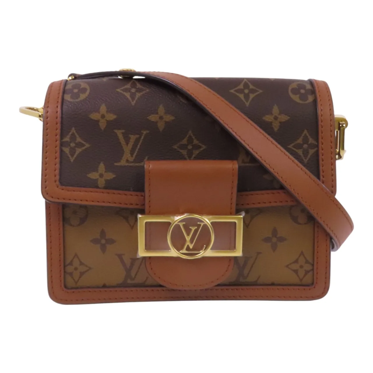 LOUIS VUITTON Mini Dauphine M45959 肩背包 塗層帆布 棕色