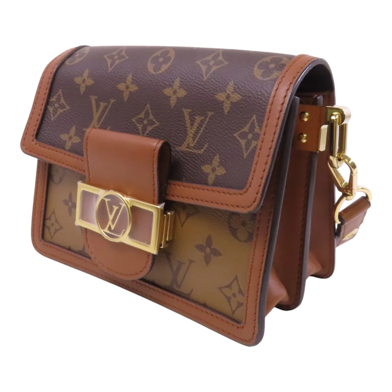 LOUIS VUITTON Mini Dauphine M45959 肩背包 塗層帆布 棕色 塗層帆布 中古品A - 縮圖 3